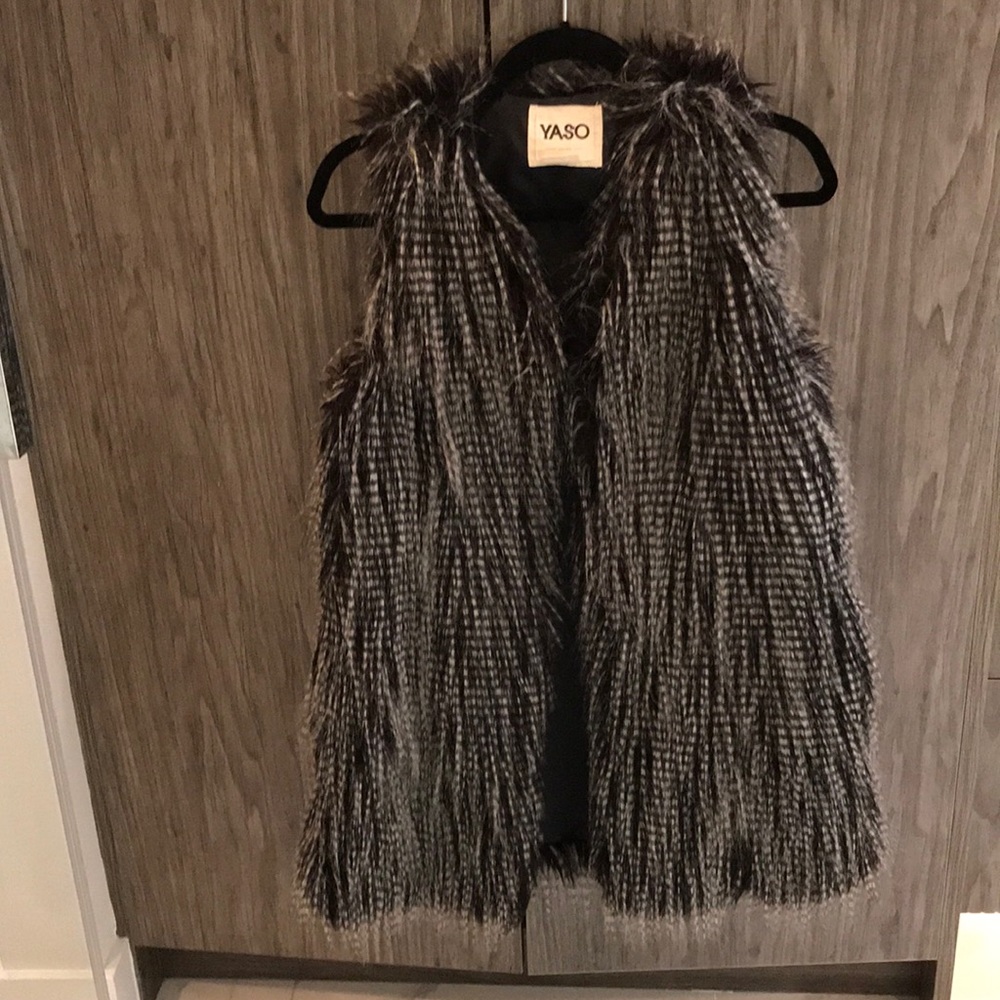 Faux long vest